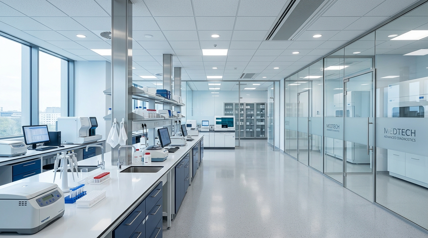 Широкий интерьер лаборатории